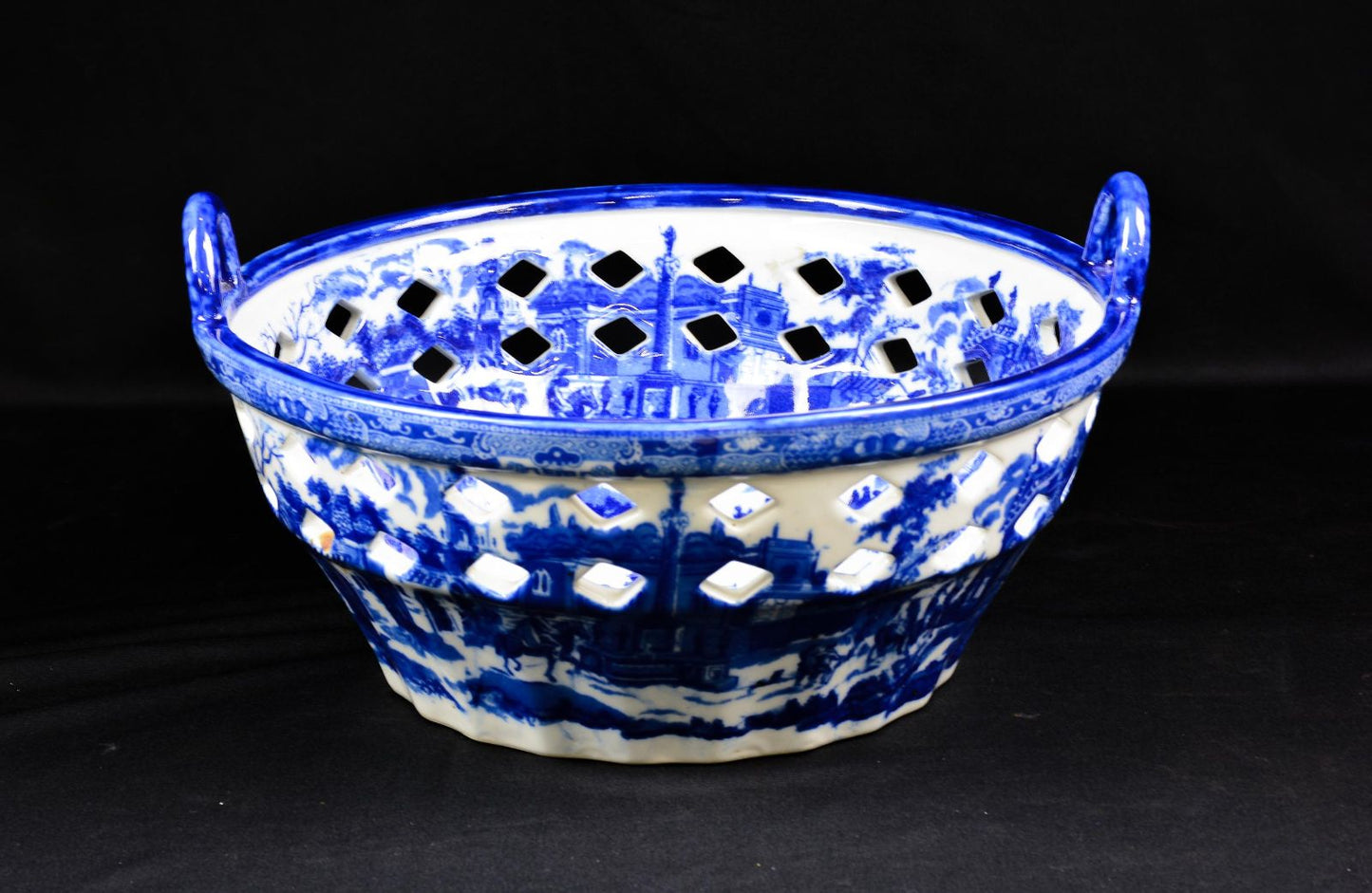 B&W Iron Stone Bowl 14x13x7h