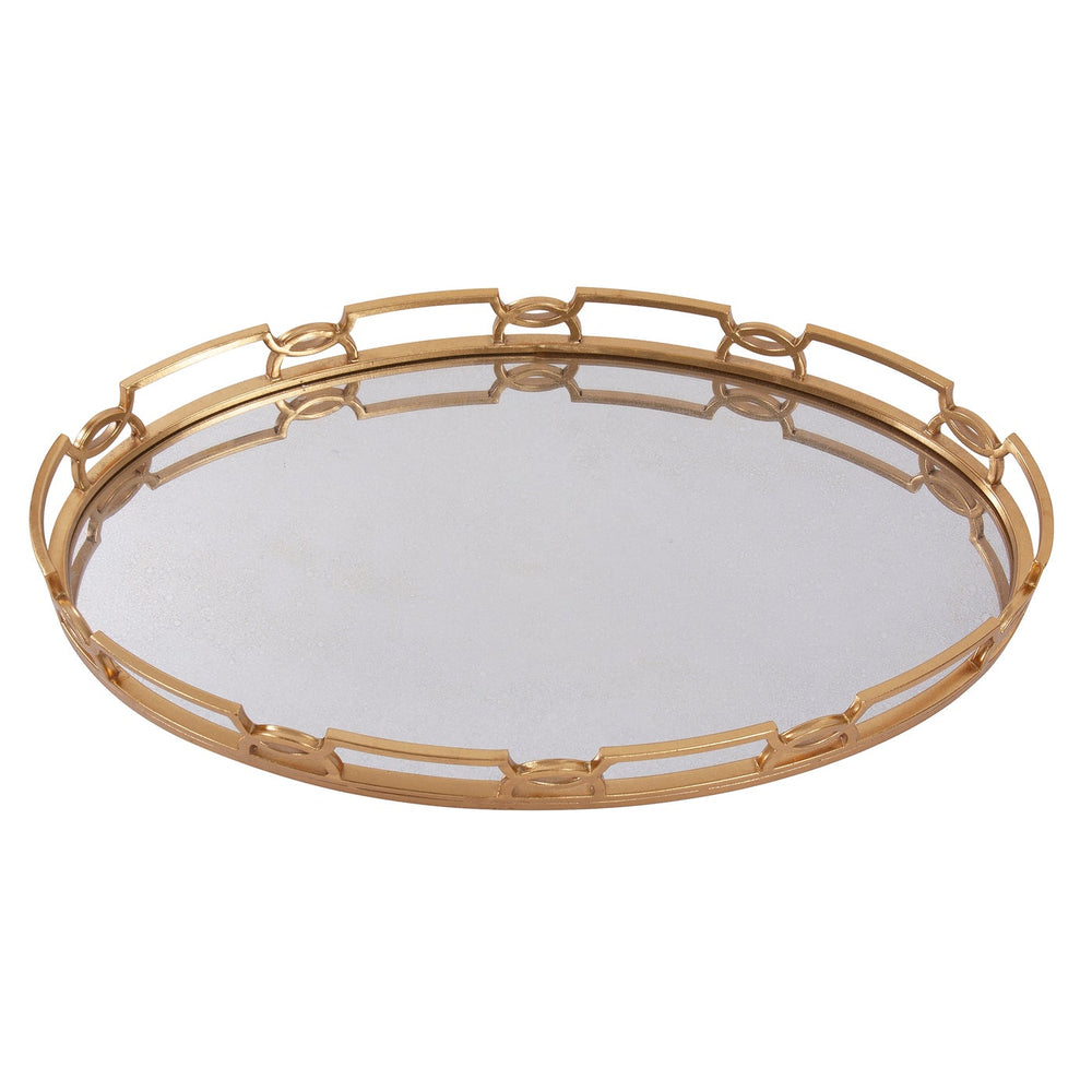 Oval Link Tray Gold 32x18