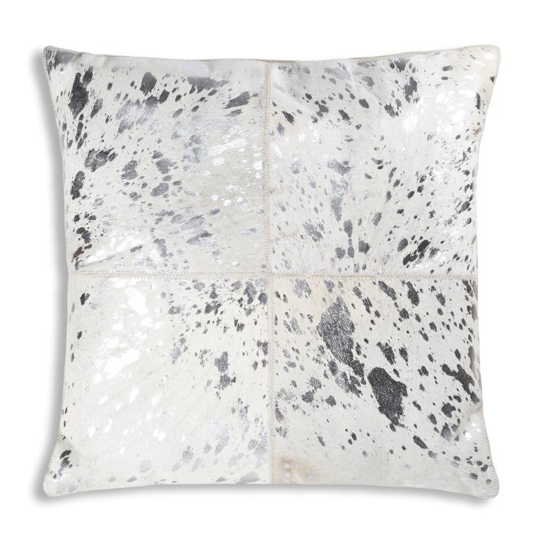Silver Hair on Hide Pillow 20x20
