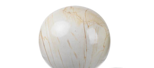 Cream Marbleized Sphere 4"