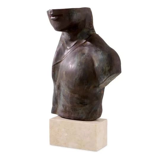 Torso Bronze on Marble 20"H