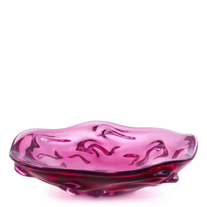 Art Glass Bowl Pink 13.5"