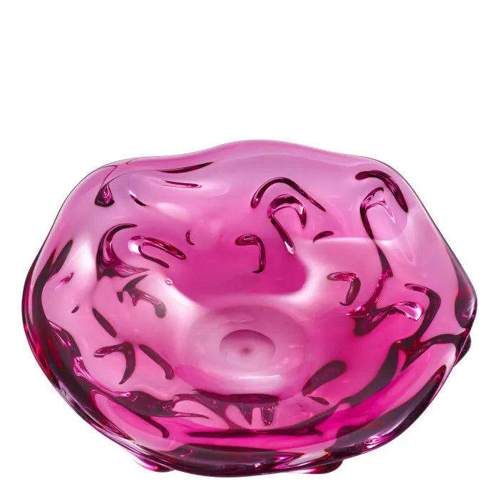 Art Glass Bowl Pink 13.5"