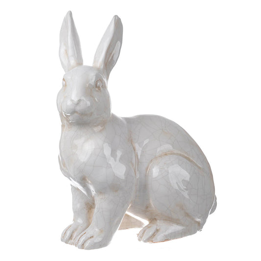 Ceramic Rabbit White 15"