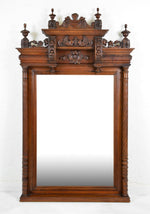 Henri II Carved Walnut Mirror 41x65h