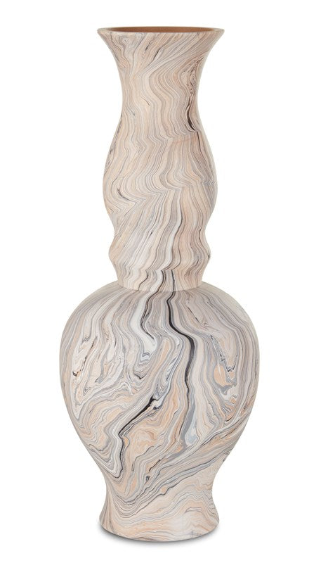 Gray Marbleized Dbl Vase 24h