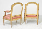 PAIR L. XVI Gilt Chairs 28x27x39h