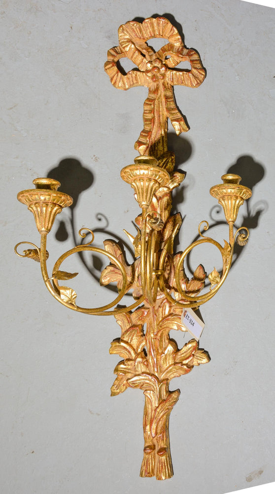 French Gilt Sconce 15x37h