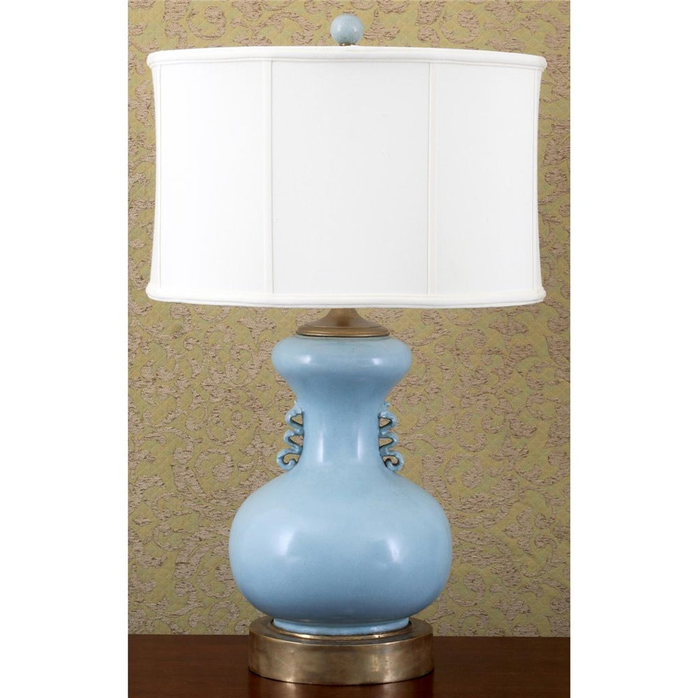 Light Blue Porc. Lamp 29h