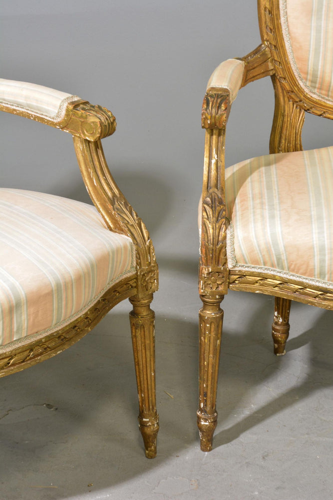 PAIR Louis XVI Chairs 25x22x37h