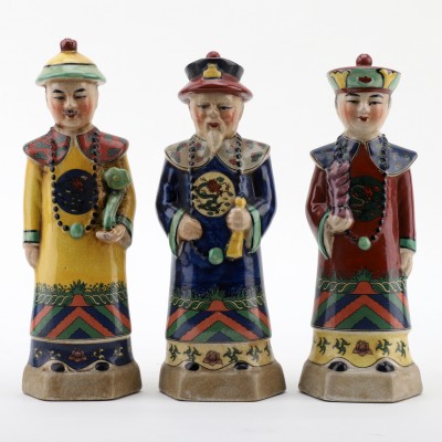 S/3 Small Painted Men 9.5"h