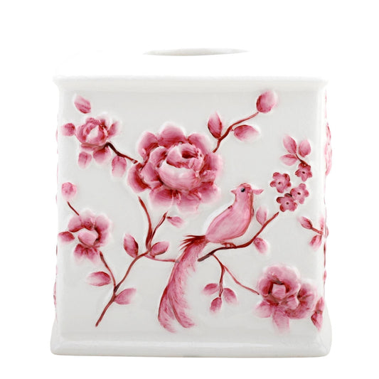 Pink & White Bird Tissue Box
