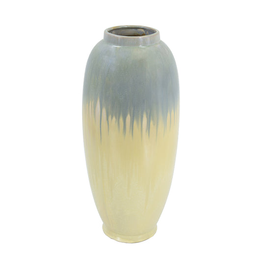 Cream/Blue Vase 16"