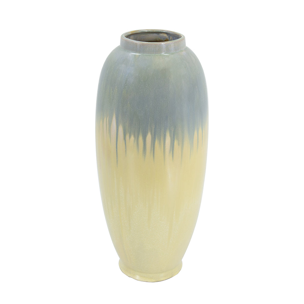 Cream/Blue Vase 16"