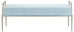Spa Blue Linen Bench 52x17x21h