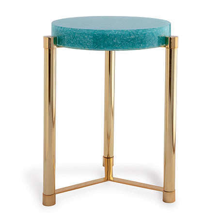 Turq/Gold Accent Table 19dia24h