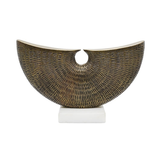 Hammered Sculpture Brass 14x5x8"h