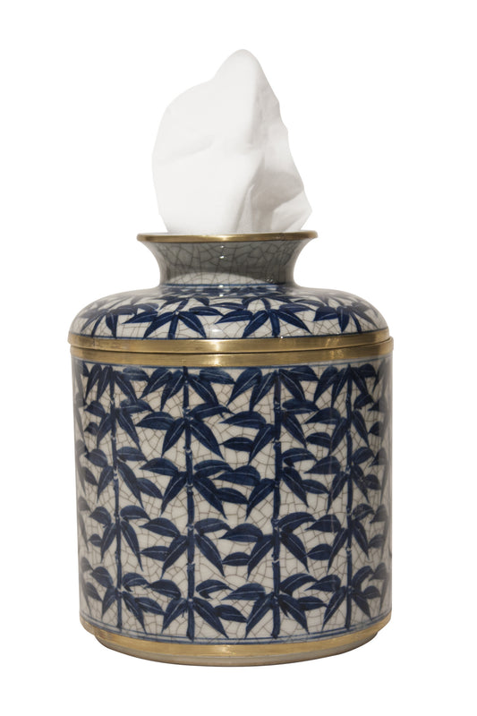 B&W Leaf Tissue Box