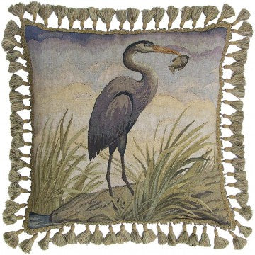 Aubusson Pillow Grey Heron 22x22