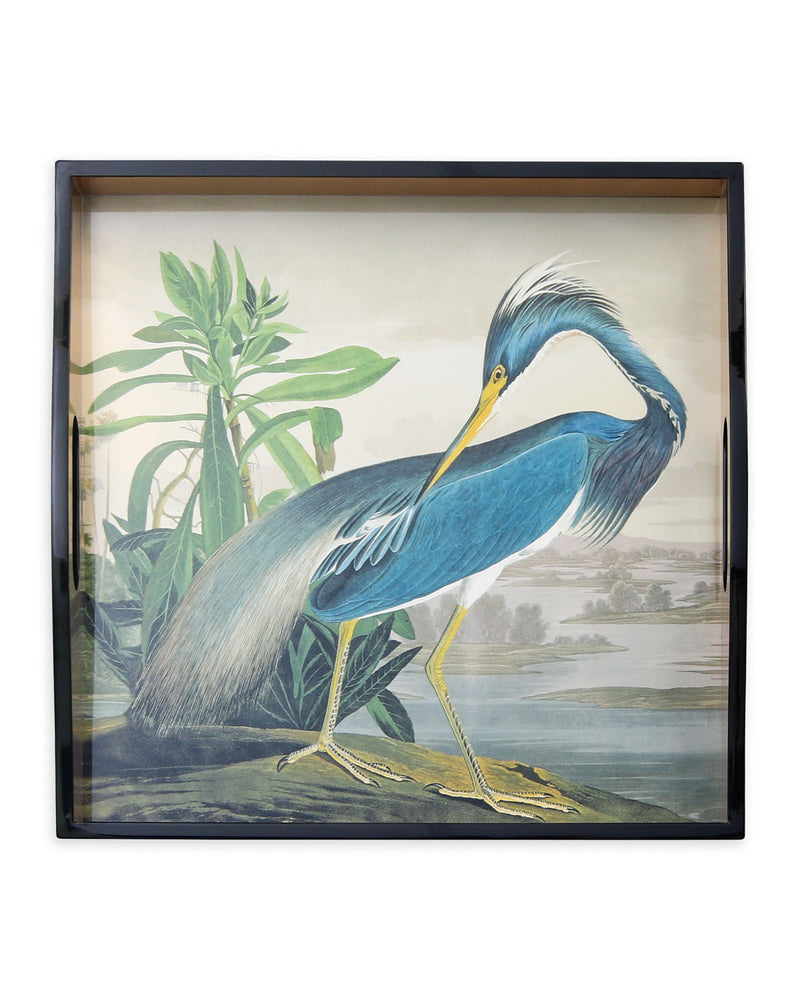 Audubon Heron Tray 14x14