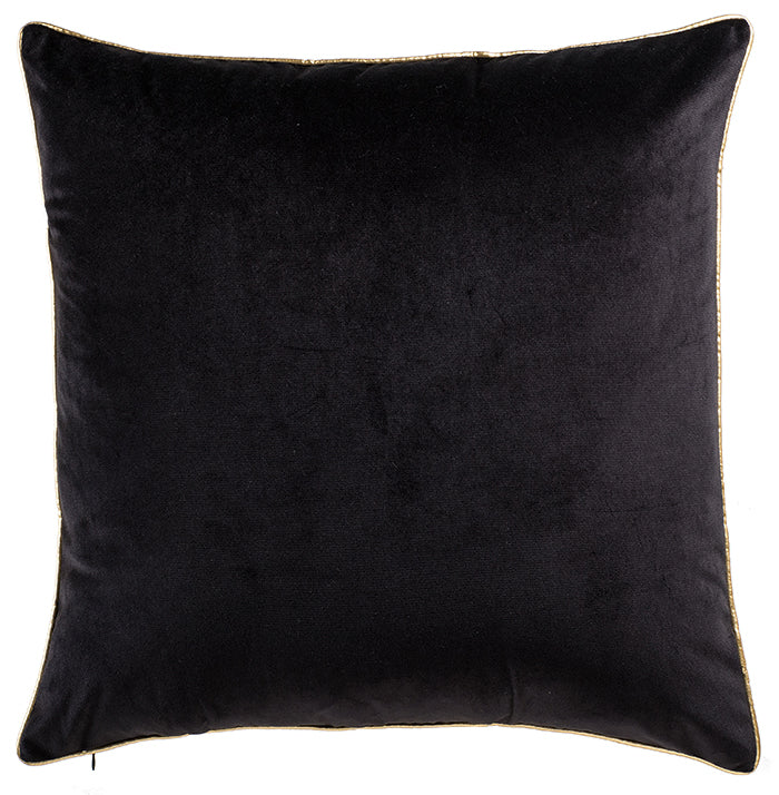 Black/Gld Velvet Pillow 24X24