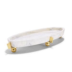 Marble Tray w/ Gld Stand 17"
