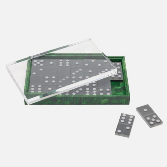 Domino Set Acrylic Malachite
