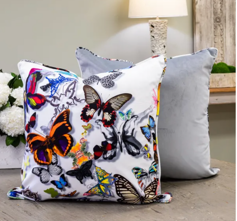 PAIR Christian Lacroix Butterfly Pillows