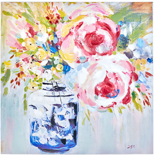 Floral Art-A on Canvas 31.5"SQ