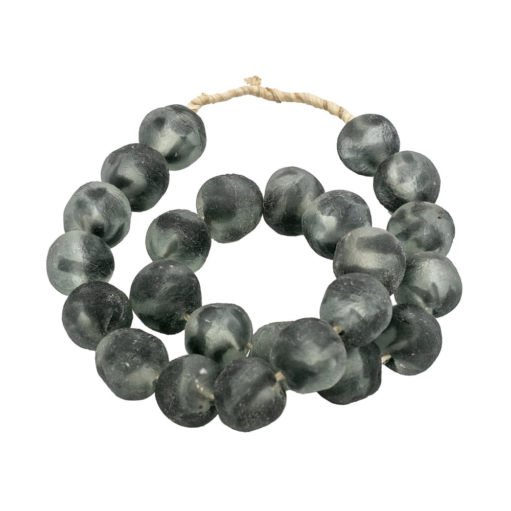 Sea Glass Beads 1.25 Frosty Charcoal