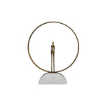Abstract Figure Ring Sculpture Brass 18"h