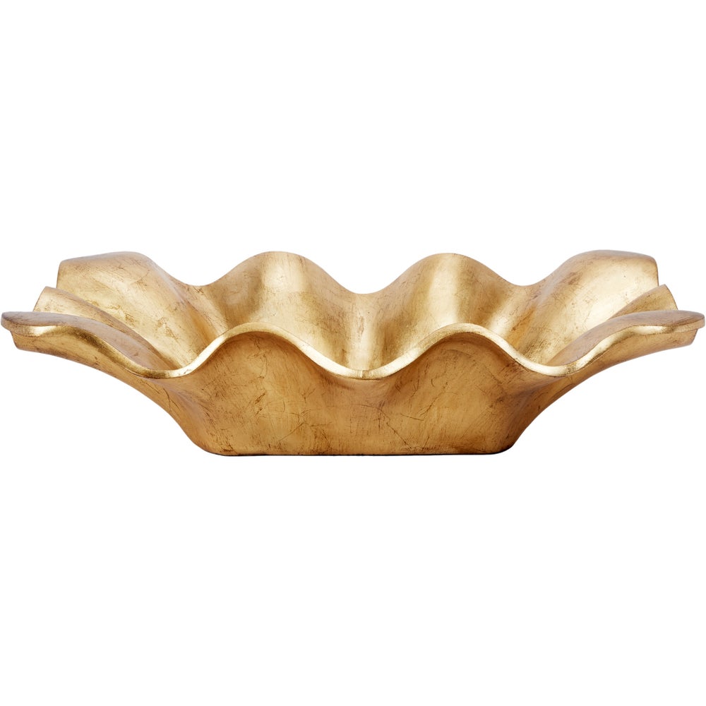 Gold Flared Rect. Bowl 24x14