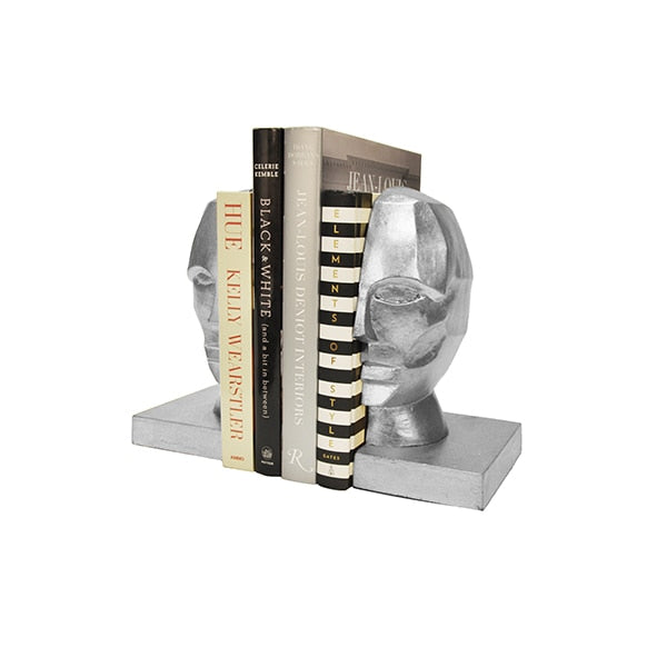 Profile Bookends PAIR Silver