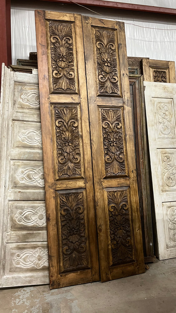 PAIR 9ft Carved Doors
