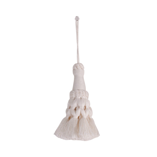 Catalina Tassel White 6" long
