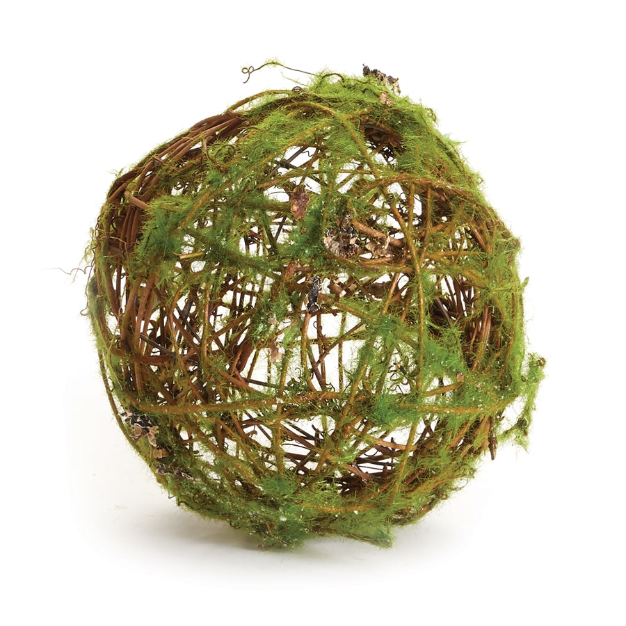 Mossy Wrapped Twig Orb 6"
